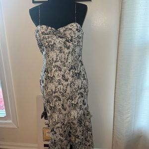 White House Black Market dress, stoning! With asymmetrical bottom, 100% silk